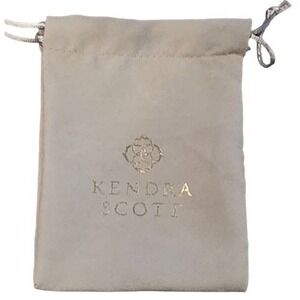 Kendra Scott Cream Jewelry Pouch Drawstring Dust Bag Gold Logo 4x5 Inch